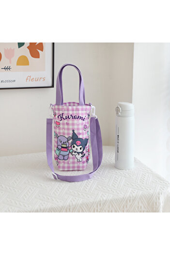 Choice 14 Sanrio Hello Kitty Cinnamoroll Water Bottle Bag Cute Figure Kuromi Pochacco Canvas Mug Bags Cross