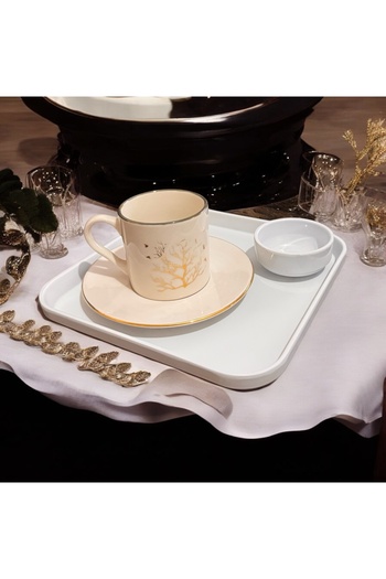 BARITCIOGLU 4-Piece Coffee Presentation Tray Plate Turkish Delight Holder