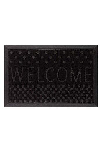 TOPI TOY Entrance mat, black, with Welcome message, 60×40 cm