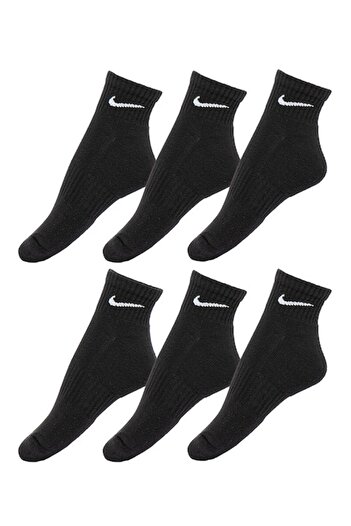 Nike Ankle Socks for Fitness Everyday, 6 Pairs, Black, L