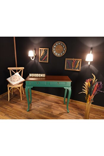Wooding Mobilya 120 Cm Çekmeceli Masif Yeşil Ceviz Dresuar