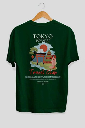 Ankhises Tokyo Japanese Back Printed Oversize T-Shirt Men Women Cotton Crew Neck Tshirt