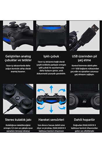 Deppo Trend Playstation 4 (PS4) Uyumlu Joystick Kablosuz Oyun Kolu Yüksek Kalite Çift Titreşimli Motor Kumanda