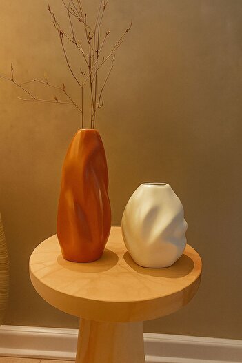 Luthien Double Wave Vase Set Tile Cream Wave Vase Set