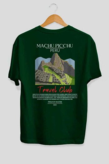 Ankhises Machu Picchu Peru Back Printed Oversize T-shirt Ανδρικό Γυναικείο Βαμβακερό μπλουζάκι με λαιμόκοψη