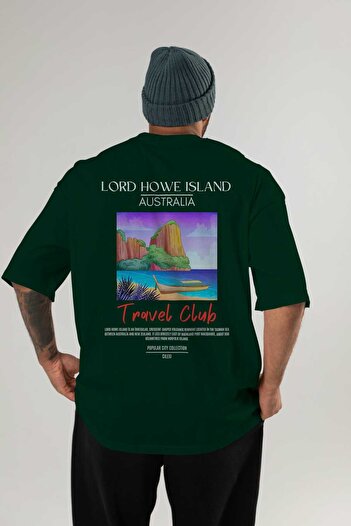 Ankhises Lord Howe Island Australia Μπλουζάκι με στάμπα πίσω μεγάλου μεγέθους Ανδρικό γυναικείο βαμβακερό μπλουζάκι με λαιμόκοψη