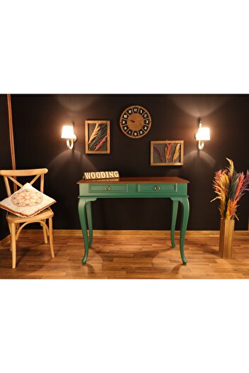 Wooding Mobilya 120 Cm Çekmeceli Masif Yeşil Ceviz Dresuar