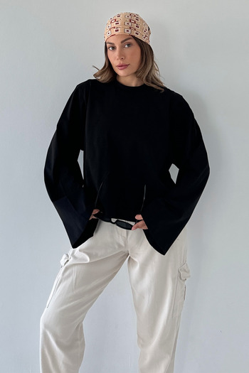 C&City Wide Sleeve Oversize 2 Pack T-Shirt 965 Black/Ecru