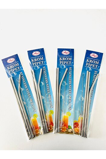 AYS Chrome Pipette Stainless Steel 4 Pieces Brushed & Metal Pipette