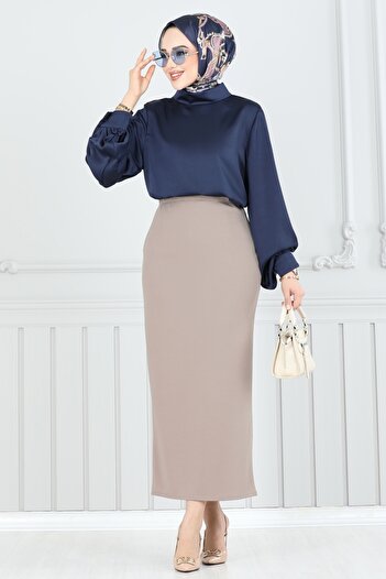ModaMerve Elastic Waist Pencil Skirt 101Hbs856-Ms Vision