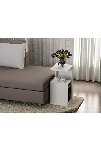 UnicUtil Side Coffee Table, UnicUtil, 35 x 29.5 x 60 cm, White