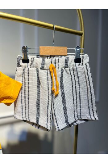 baume clothes Yellow Bear Men's Bottom-Top Set with Pockets