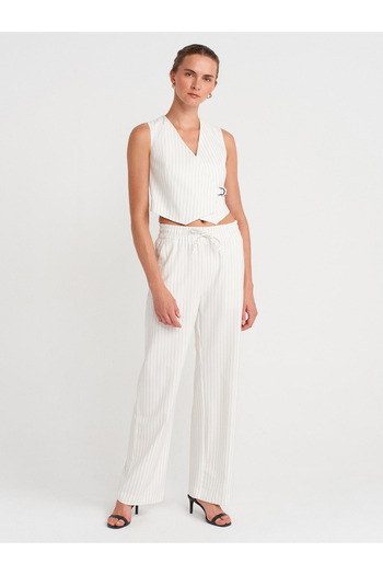 Dilvin 72151 Pajama Pants-White