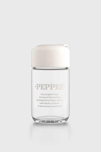 Renga Rita Pepper Yazılı 67 ml Bej Kapaklı Cam Tuzluk-Karabiberlik 122020