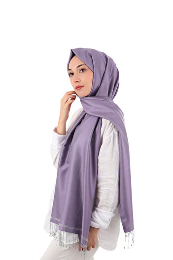 Bursa İpek Lavender Gray Double Sided Silk Shawl