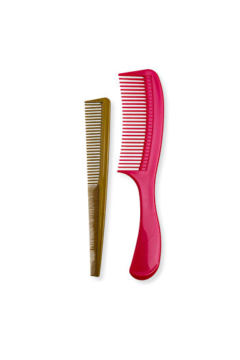 glitters 2pcs Hair Combs Set, Pink and Gold, 2-Piece Detangling and Styling Combs