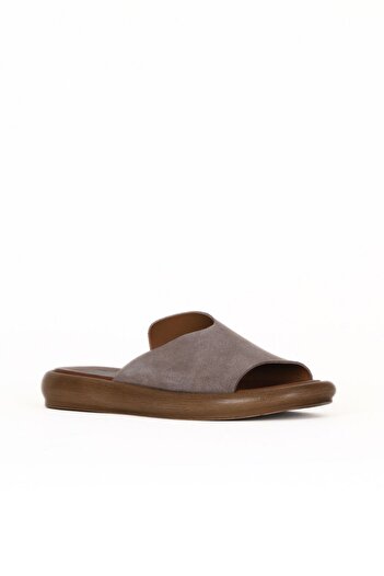 Bueno Shoes Gray Dark Alf Suede Women's Flat Slippers 01We3104