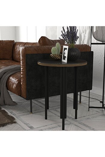UnicUtil UnicUtil Coffee Table, 44 x 44x 58 cm, Brown, Black