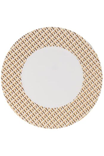Generic Luminarc Abacco Plate, Opal, Decoration, White with Beige 28x28x3 cm 5696101