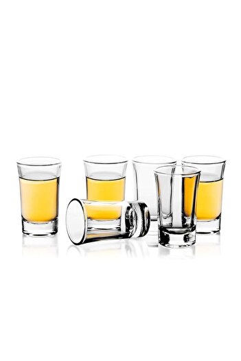 Generic REATR SHOT GLASS 1.5 oz Set of 6 Clear es Tumbler Thick Tequila Alcohol Rum Vodka Liqueur Mini Cup