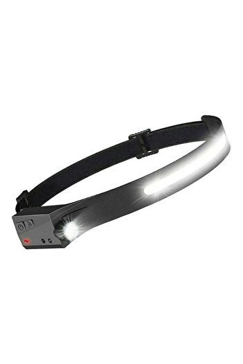 DEGET LANTERNA FRONTALA CU ACUMULATOR INTERN, SENZOR DE MISCARE, REZISTENT LA APA, BANDA LED COB