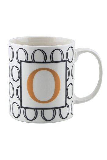 Generic Shallow Letter O Printed Porcelain Ceramic Cup Tea Coffee Mug, Bd-Mug-O