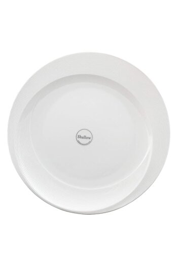 Generic Shallow Tiffany Plate, White, Jx113-A001-04