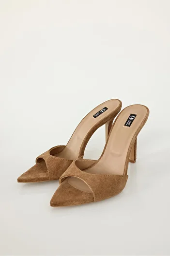 5in1Canpolat Bal Pointed Toe Heeled Slippers 25157