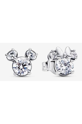 Pandora Cercei stralucitori cu Mickey si Minnie Mouse de la Disney - Argint 925