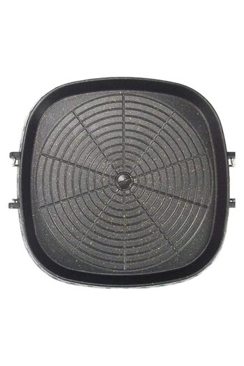 Generic Arabest BBQ Grill Pan, 32cm Nonstick Round Aluminum Induction Grill Pans Korean BBQ Grill for Stove