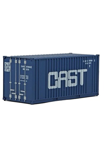 Generic Walthers SceneMaster HO Scale Model of Cast (Blue, White) 20' Corrugated Container with Flat Panel,