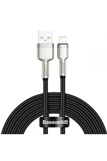 Baseus Cablu de date Cafule Metal, USB-Lightning, 18W, 2.4A, 2m, Negru