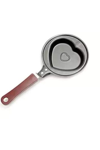Generic Mini Poele Mini 12 cm Fry Pan - Heart Design - Black(MPD-12R)