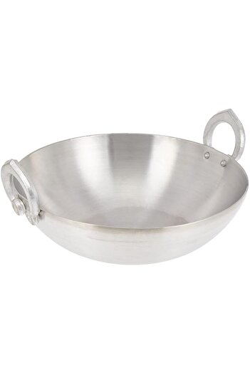 Generic Raj Aluminium Kadai With Double Side Handle, 28.5Cm, RAK004, Stir Fry Pan , Wok , Deep Frying Pot ,