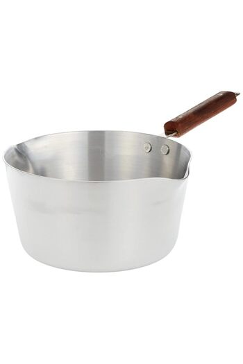 Generic Raj Aluminium Wooden Handle Milk Pan, 22Cm, RKMP09, Tea Pan , Rice Pan , Sauce Pan , Coffee Pan
