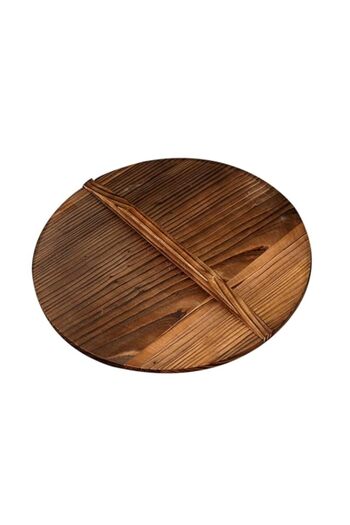 Generic YARNOW Wooden Spill-proof Universal Wok Lid 13-14 Inch for Stir Fry Pan, Frying Pan, Household Pot