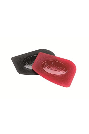 Generic Lodge Scraperpkmpk Handheld Cast Iron 2 Pieces Pan Scrapers, Red/Blackpolycarbonate, 1 Pack