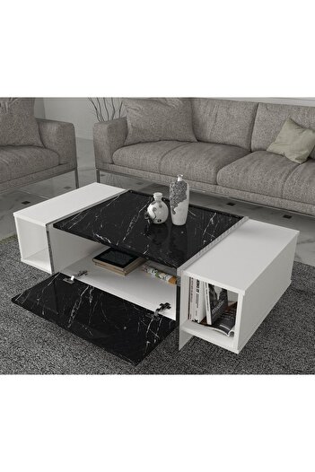 UnicUtil Luxury Editon coffee table, 120 x 60 x 37 cm, Black-White