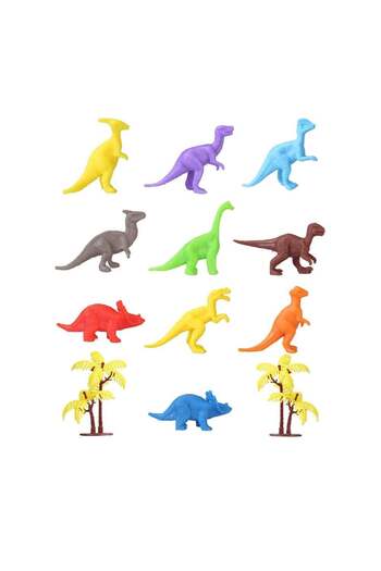 OMZ Girl's Toy 683 Toy Play 12 Piece Colorful Mini Dinosaur Figure Set 4-6cm Ostrich