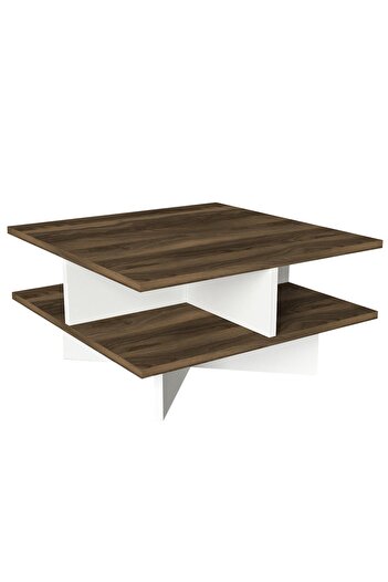 UnicUtil 2-tier coffee table, UnicUtil, 60x60x32.6 cm, White Brown