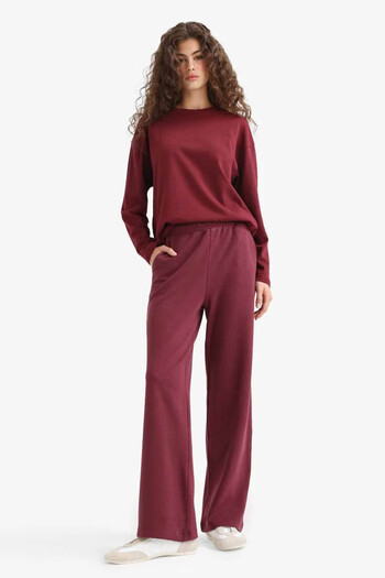 DeFacto Straight Fit Wide Leg Basic Plain Pocket Sweatpants D3759Ax25Au