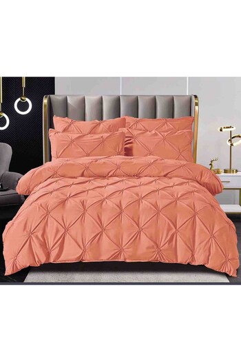 FIONNA.RO Finet Bed Linen With Pleats - Salmon Pink