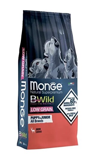 Monge BWild Dog Puppy & Junior All Breeds - Hrana uscata super-premium - Caprioara - 12kg