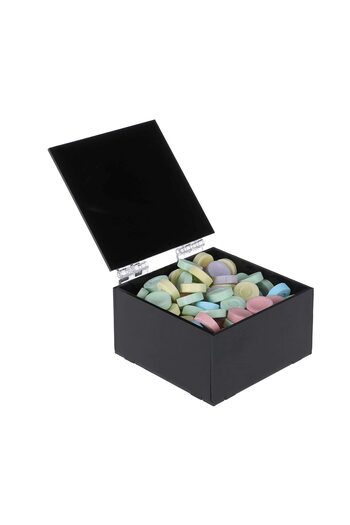 Lamsit Ibdaa Acrylic Box - Fluorescent Box with Hinges - Jewelry & Collectibles (10x10x5 cm, Black)