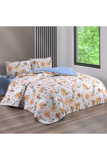 Kristal By Taç Four Seasons Colorful Quilted Double Quilt Can Be Placed Ranforce Duvet Cover Set