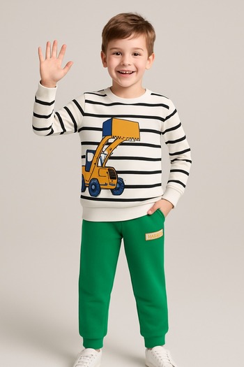 CiciTime Çocuk Modası Boys Long Sleeve Casual Bottom Top Set for Nursery and School