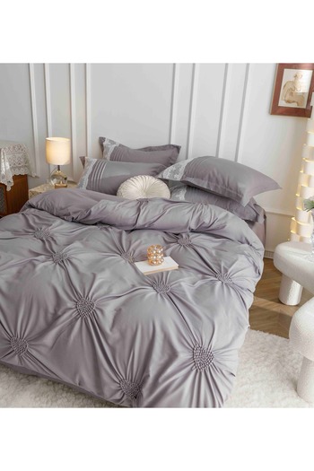FIONNA.RO Finet Bed Linen With Embroidered Hearts - Grey