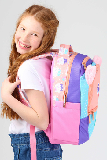 ELATAE Waterproof Fabric Girl's Multi-Eye Orthopedic Back School Bag L5142