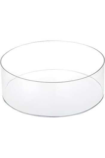 Lamsit Ibdaa Round Acrylic Box with Lid - Candy, Nails, Jewelry Storage (20x20x7)