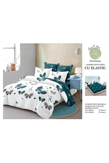FIONNA.RO Fine Bed Linen With Elastic - Butterflies